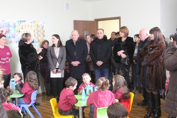 With the support of USAID ZRDA project, the outbuilding of the kindergarten in the village of Kveshi  was Rehabilitated