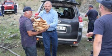 გუბერნიის თანამშრომლებმა მეხანძრეებს სურსათი აუტანეს